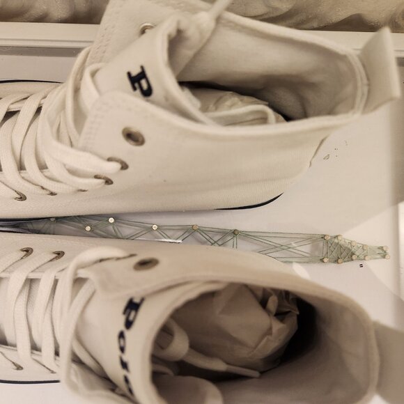 Polo Ralph Lauren White Canvas High Top Sneakers. NWOT. Size 7. Men's - Picture 7 of 11